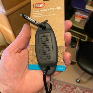 Brand New in Packaging Black Chums Double Float Keychain With Carabiners